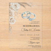 Boho Floral Spanish Wedding Invitation Acryl Uitnodigingen (Voorkant)