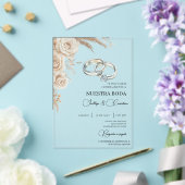 Boho Floral Spanish Wedding Invitation Acryl Uitnodigingen (Insitu (Huwelijk))