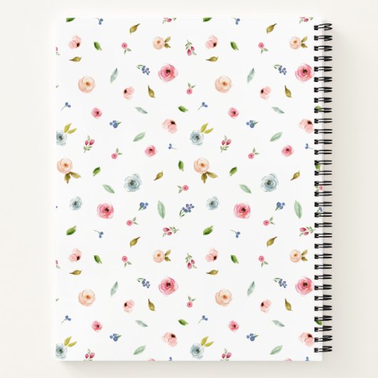 Boho Floral Specialized Family Recipe Book Blush Notitieboek (Achterkant)