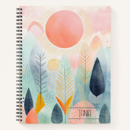 Boho Floral Spiral Notitieboek - Custom