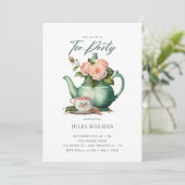 Boho Floral Spring | Teacup Tea Party Kaart (Staand voorkant)