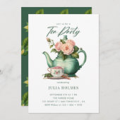 Boho Floral Spring | Teacup Tea Party Kaart (Voorkant / Achterkant)
