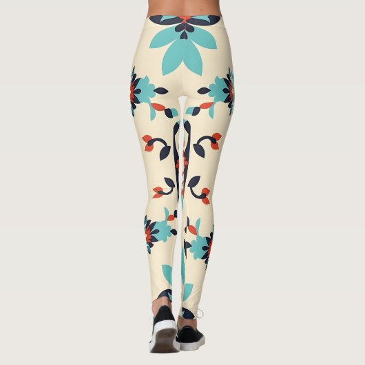  Boho Floral Star Pattern Leggings (Achterkant)