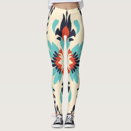  Boho Floral Star Pattern Leggings