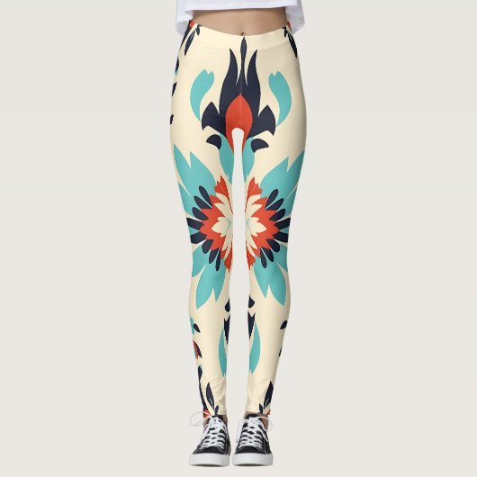  Boho Floral Star Pattern Leggings (Voorkant)