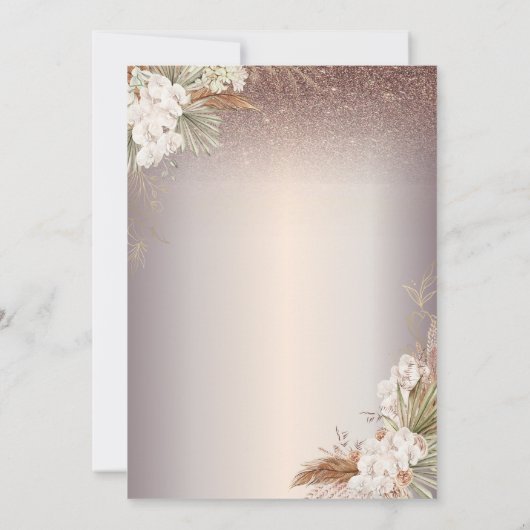 Boho Floral, String Lights Glitter 35e verjaardag Kaart (Achterkant)