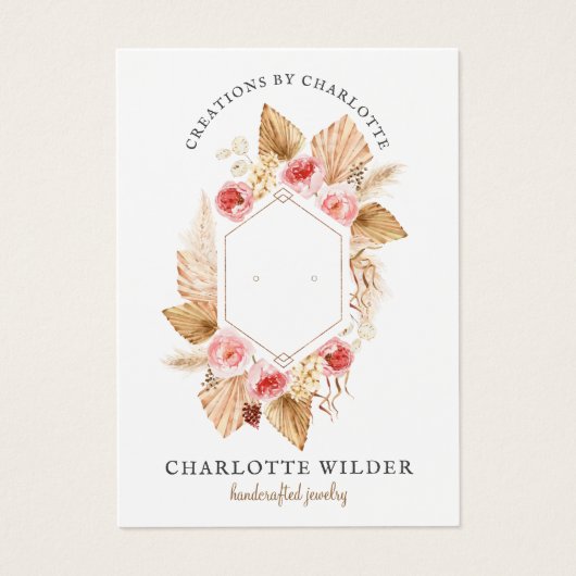 Boho Floral Stud die juwelen Visitekaartje (Voorkant)