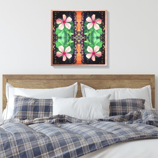 Boho Floral Style Photo Art Stretched Canvas (Insitu (Slaapkamer))