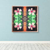 Boho Floral Style Photo Art Stretched Canvas (Insitu (Houten vloer))