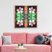 Boho Floral Style Photo Art Stretched Canvas (Insitu (Woonkamer))