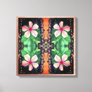 Boho Floral Style Photo Art Stretched Canvas Afdruk