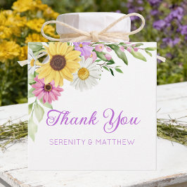 Boho Floral Sunflower Daisy Wedding Thank You Bedankjes Labels