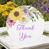 Boho Floral Sunflower Daisy Wedding Thank You Bedankjes Labels