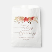 Boho Floral | Sweet Ending Nieuw Begin Bruiloft Bedankzakje (Voorkant)
