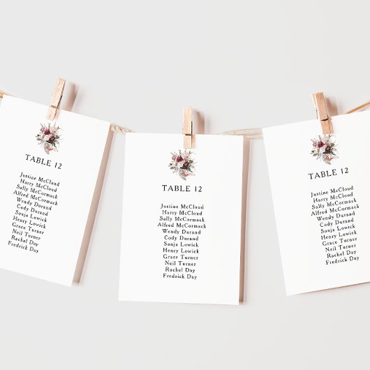 Boho Floral Table Number (Zetel)