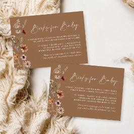 Boho Floral Terracotta Books for Baby Card  Notitiekaartje