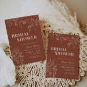 Boho Floral Terracotta Bridal Shower Kaart