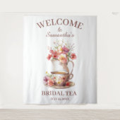 Boho Floral Terracotta Bridal Shower Tea Wandkleed (Voorkant)