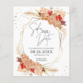 Boho Floral | Terracotta Bruiloft Save The Date (Voorkant)