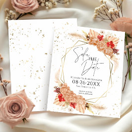 Boho Floral | Terracotta Bruiloft Save The Date