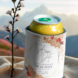 Boho Floral | Terracotta Bruiloft Save The Date Blikjeskoeler