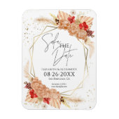 Boho Floral | Terracotta Bruiloft Save The Date Magneet (Verticaal)