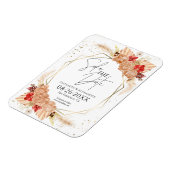 Boho Floral | Terracotta Bruiloft Save The Date Magneet (Linkerzijde)