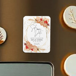Boho Floral | Terracotta Bruiloft Save The Date Magneet