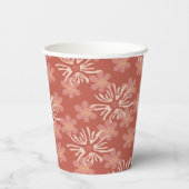 Boho Floral Terracotta Design Papieren Bekers (Achterkant)