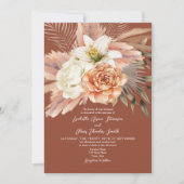 Boho Floral Terracotta Fall Wedding Kaart (Voorkant)