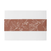 Boho Floral Terracotta Invitation Belly Band Uitnodigingen Wikkel (Achterkant Voorbeeld)