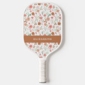 Boho Floral Terracotta Modern Personalized Pickleball Paddle (Voorkant)