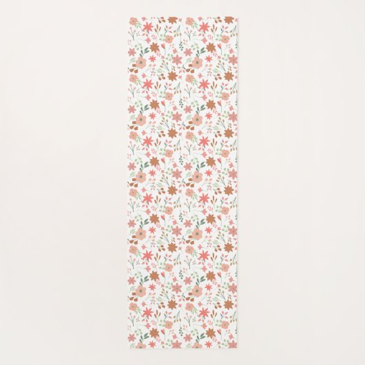 Boho Floral Terracotta Modern Personalized Yogamat (Achterkant)