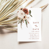 Boho Floral Terracotta Modern Wedding Save The Date