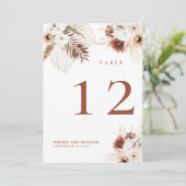 Boho Floral Terracotta Table Numbers Kaart (Staand voorkant)