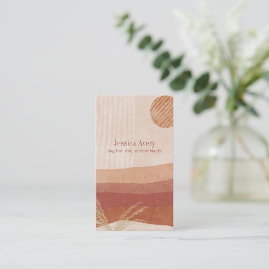 Boho Floral Terracotta Visitekaartje (Staand voorkant)