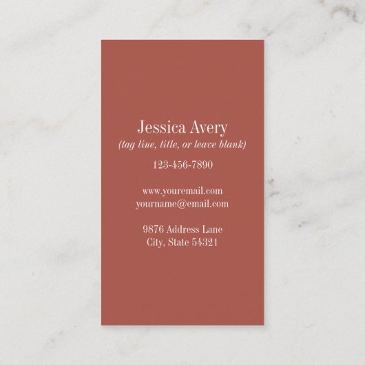 Boho Floral Terracotta Visitekaartje (Achterkant)