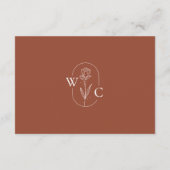 Boho Floral Terracotta Waterverf bruiloft Informatiekaartje (Achterkant)