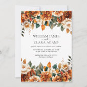 Boho Floral Terracotta Waterverf bruiloft Kaart (Voorkant)