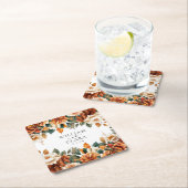 Boho Floral Terracotta Waterverf bruiloft Kartonnen Onderzetters (Insitu)