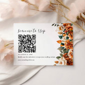 Boho Floral Terracotta Waterverf bruiloft QR-code RSVP Kaartje