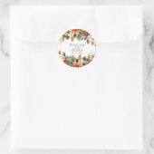Boho Floral Terracotta Waterverf bruiloft Ronde Sticker (Tas)