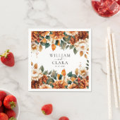 Boho Floral Terracotta Waterverf bruiloft Servet (Insitu)