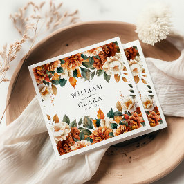 Boho Floral Terracotta Waterverf bruiloft Servet