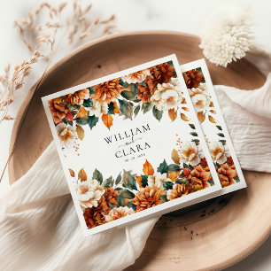 Boho Floral Terracotta Waterverf bruiloft Servet