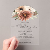 Boho Floral Terracotta Wedding Acryl Uitnodigingen (Insitu (Draagbaar))