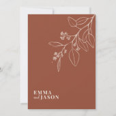 Boho Floral Terracotta Wedding Invitation Kaart (Achterkant)