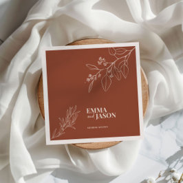 Boho Floral Terracotta Wedding Napkins Servet