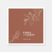 Boho Floral Terracotta Wedding Napkins Servet (Voorkant)