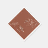 Boho Floral Terracotta Wedding Napkins Servet (Hoek)